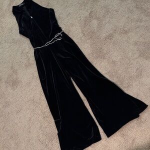 CDC Black Velvet Jumpsuit with Sparkle Accent